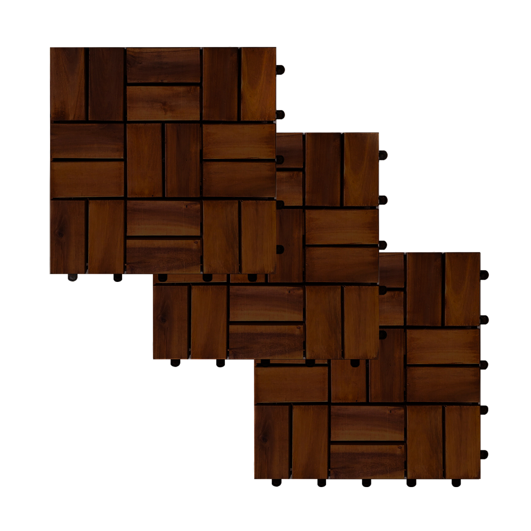 Natural Wood High Quality 18 Slats Hardwood Deck Tiles Reasonable Price Special Customized In Carton Box Vietnam Manufacturer