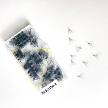 PBT Fiber 6mm-20mm Mix Tray False Eyelash Extensions Loose Promade Fans Private Label Thin Base Vietnam Supplier