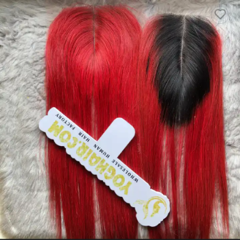Human Hair 100% Vietnamese Human Hair Closure Wine Color Latest Product Cheap Price