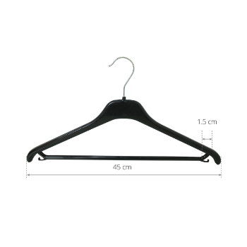 Best Selling Competitive Price Wholesale Black Plastic Hanger J414 Customized Hangers For Cloths Anti-Slip Low MOQ Made In Vietnam