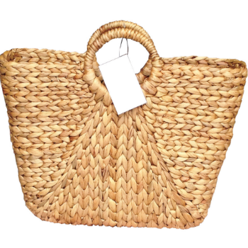 Good Quality Fishbone Weaving Water Hyacinth Handbags Fishbone Weave Open Vintage Sustainable Vietnam Manufacturer 3