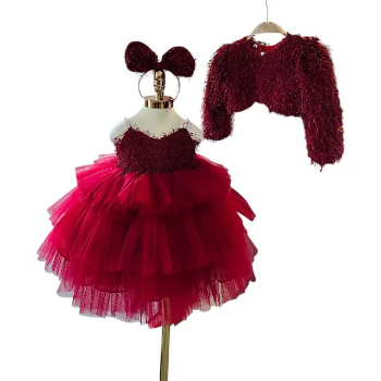Best Price Winter Princess Dress for Baby Girls OEM ODM Children's Coat with Feather Detail Made in Vietnam Winter Autumn Outfit