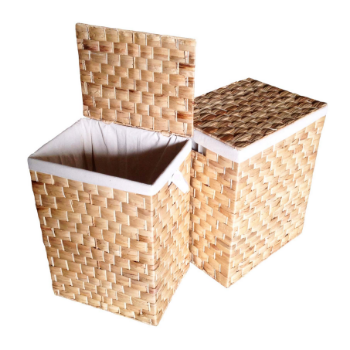 Good Quality Set Of 5 Hampers Include 2 Hampers 2 Baskets And 1 Box Fabric Lining Hampers Eco-Friendly Laundry And Storage 5