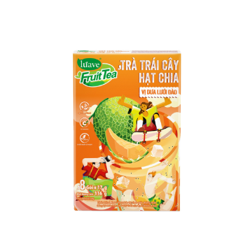 Fruit Tea With Chia Seeds-Cataloupe Peach Refreshing Drink With Unique Blend of Melon Peach Flavors Combined Organic Chia Seeds