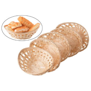 Hand woven bamboo basket, trays for holding bread and fruit, objects. Fashionable design, exquisite and durable.