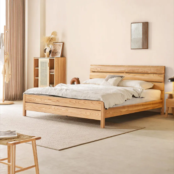 Handcrafted Solid Wood Double Bed Frames Queen & King Size with Storage Modern Design Bedroom Set by Vietnam Manufacturer