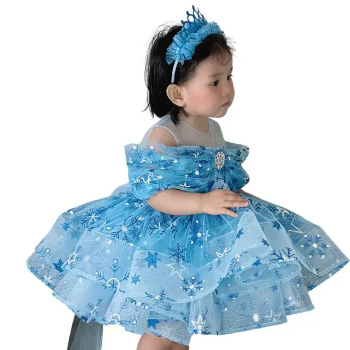 High Quality Elsa Tulle Skirt Dress Customizable OEM ODM Best Price Little Princesses Autumn Party Baby Girls' Costume Children