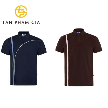 High Quality Men's Golf Polo Shirt with Premium Work Tan Pham Gia Made in Vietnam Premium Collar Design Good Price