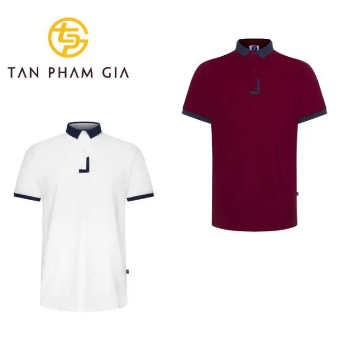 Men's Premium 100% Polyester Golf Polo Shirt Tan Pham Gia Original from Vietnam Reasonable Price