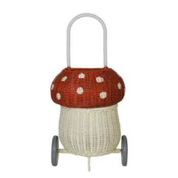 Mushroom cart made of rattan, Kid toys, kids' furniture, safe for health and aesthetically pleasing, wholesale.