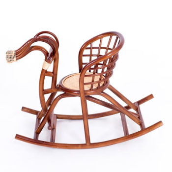 Rattan-Weaved Rocking Horse for Kids, Kid toys, kids' furniture, safe for health and aesthetically pleasing, wholesale.