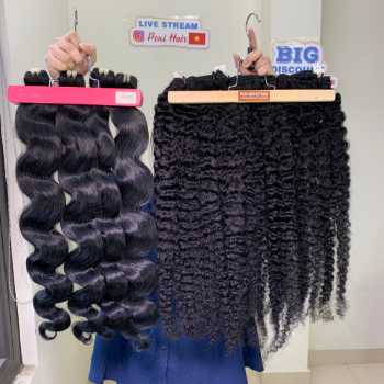 Set Bundles of Human Hair Extensions Cuticle Aligned Wholesale Sample of Body Wavy Hairstyle and Burmese Curls Hair Weft 28''