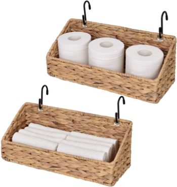 Water hyacinth hanging paper basket Eco-friendly storage solution for modern bathrooms Perfect for home decor, wholesale