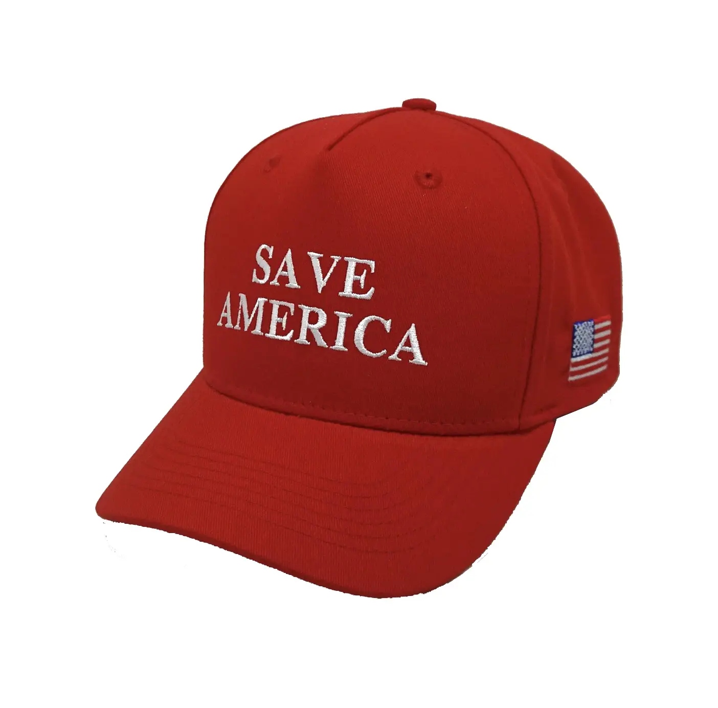 6-Panel Unisex Curved Brim Red Color Medium Profile 65% Cotton and 35% Polyester Baseball Cap in Vietnam Factory