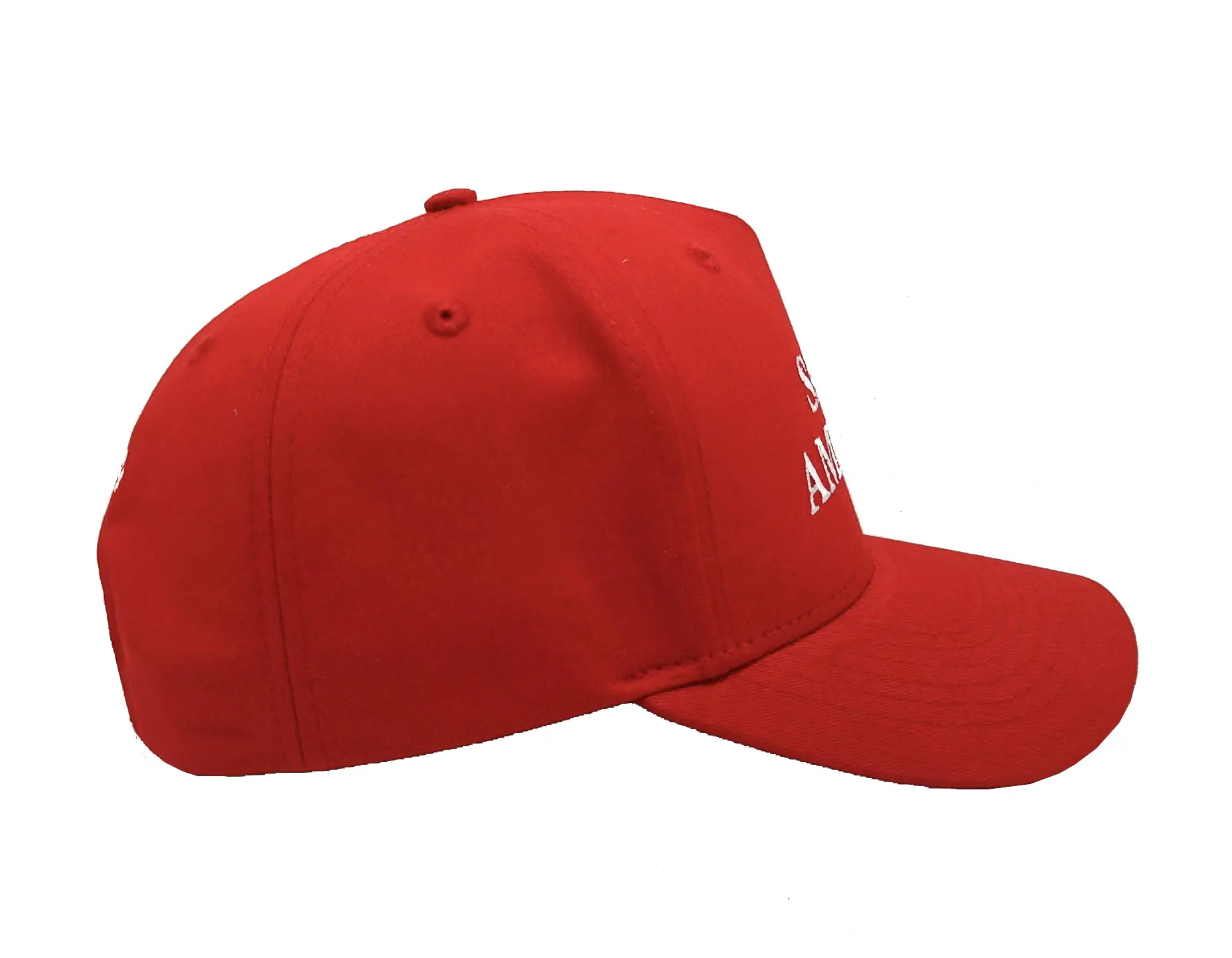 6-Panel Unisex Curved Brim Red Color Medium Profile 65% Cotton and 35% Polyester Baseball Cap in Vietnam Factory 3