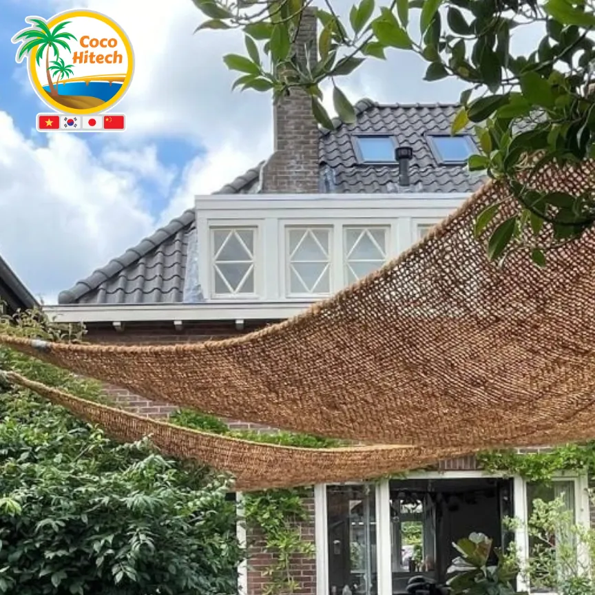 TOP COIR FIBER SHADE SAIL MADE OF 100% BIO-GRADABLE COIR FIBER USED TO PROVIDE NATURAL SHAPE