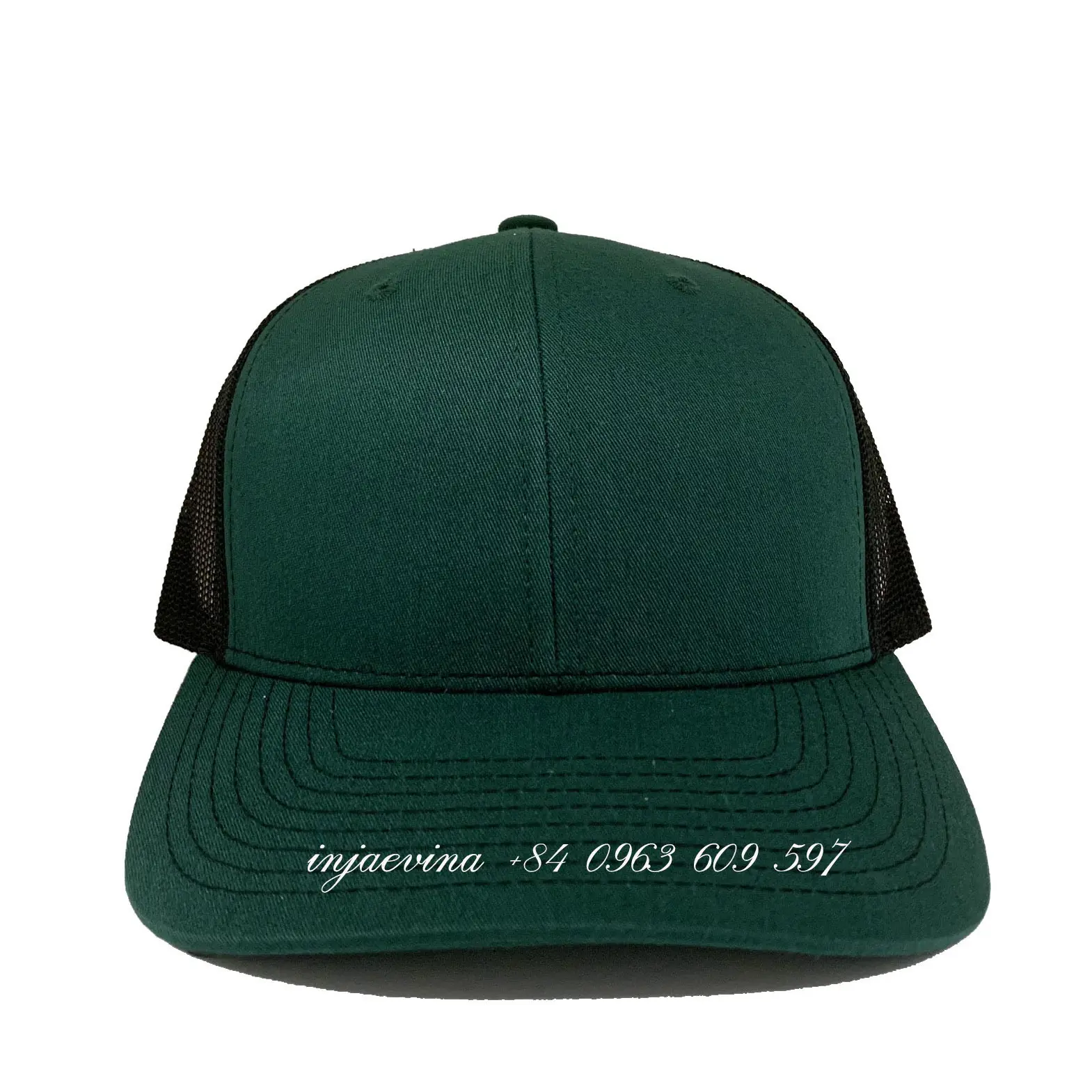 Dark Green Brown Trucker Hats Custom Snapback Caps Hat Custom Design Logo Vietnam Promotional Hat 1