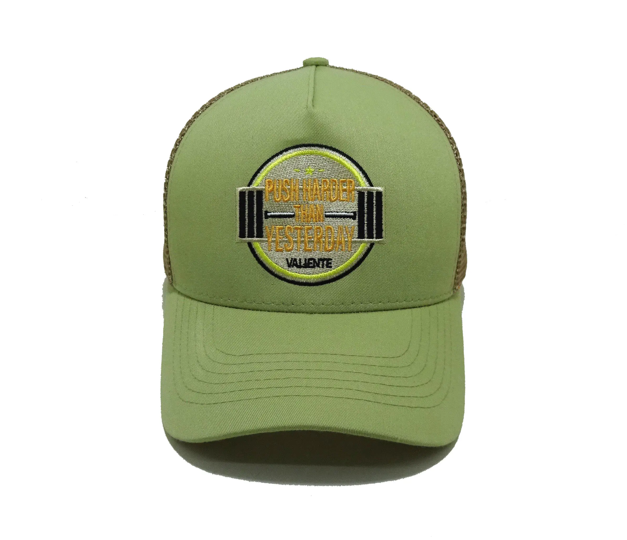 High Quality Olive Green Trucker Hats 5 Panel Custom Woven Patch Vietnam Supplier Custom Snapback Caps Baseball 2