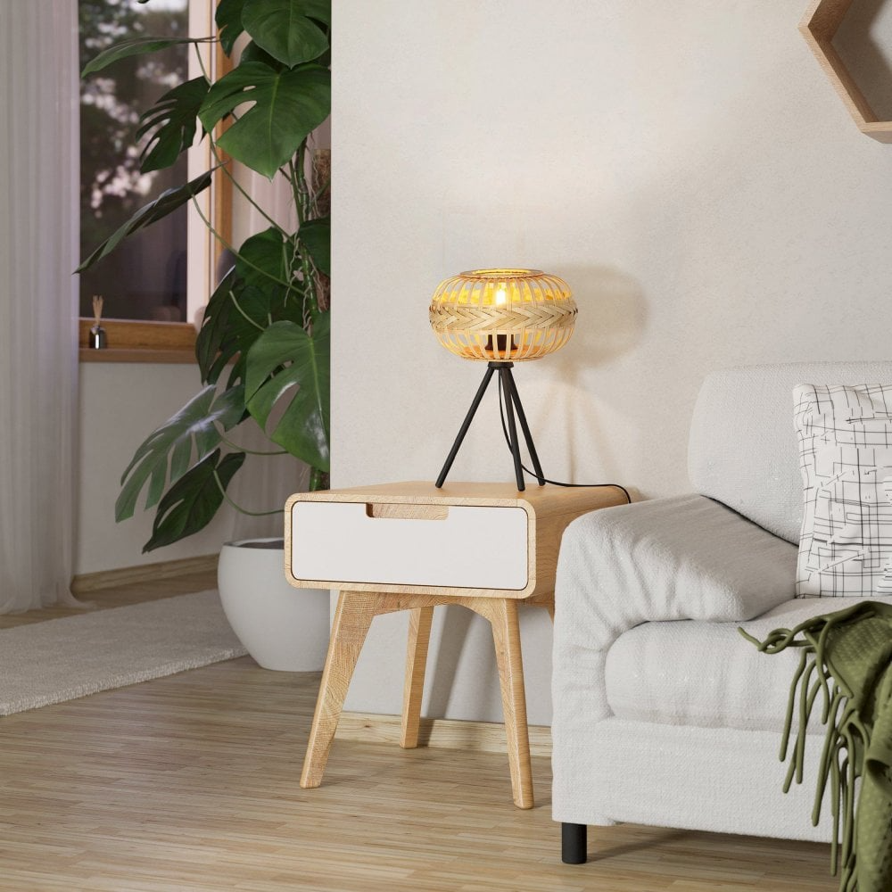 Bamboo Table Lamp, Bamboo Weaving Table Lamp, Lamps made from handmade materials, home decoration accessories, wholesale. 5