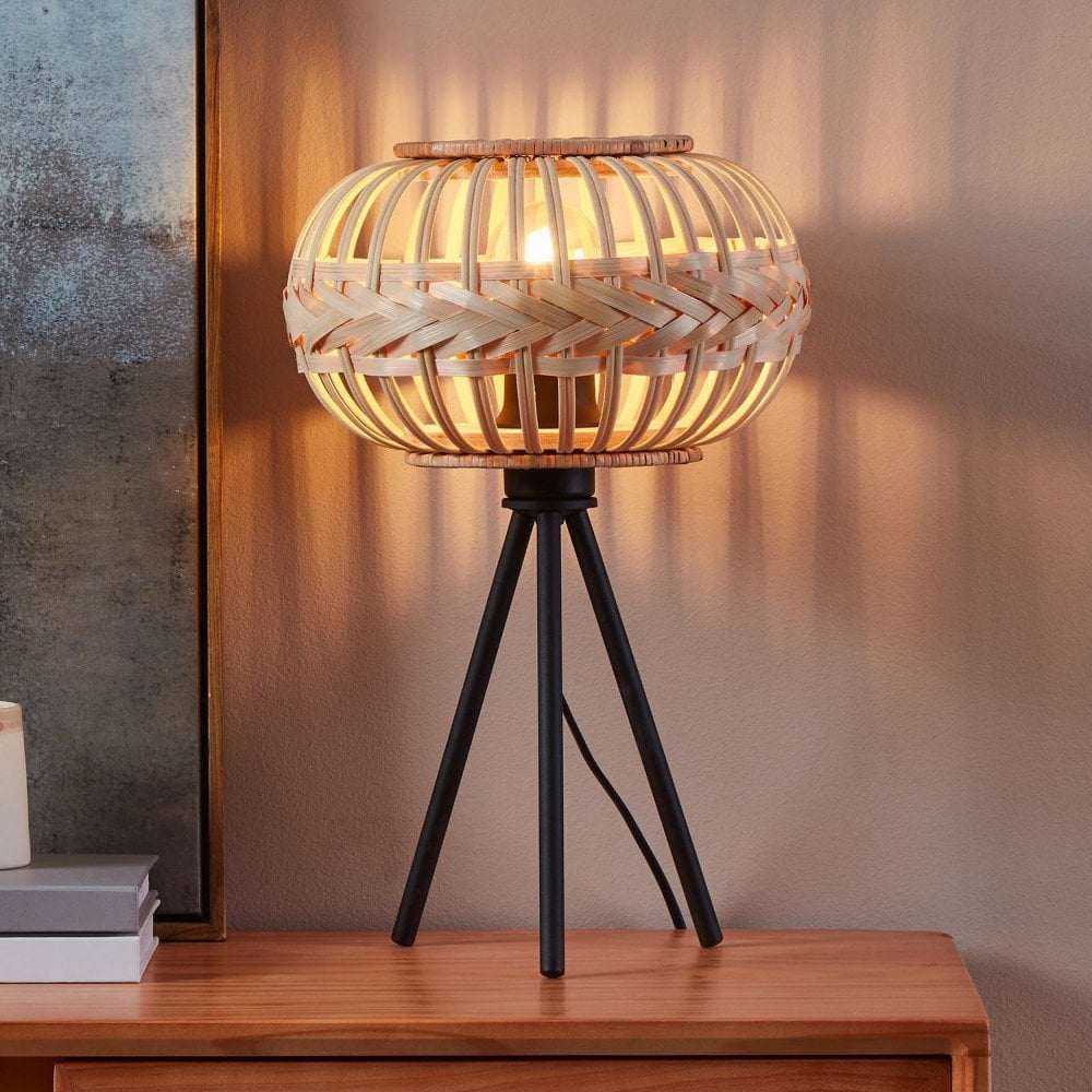 Bamboo Table Lamp, Bamboo Weaving Table Lamp, Lamps made from handmade materials, home decoration accessories, wholesale. 4