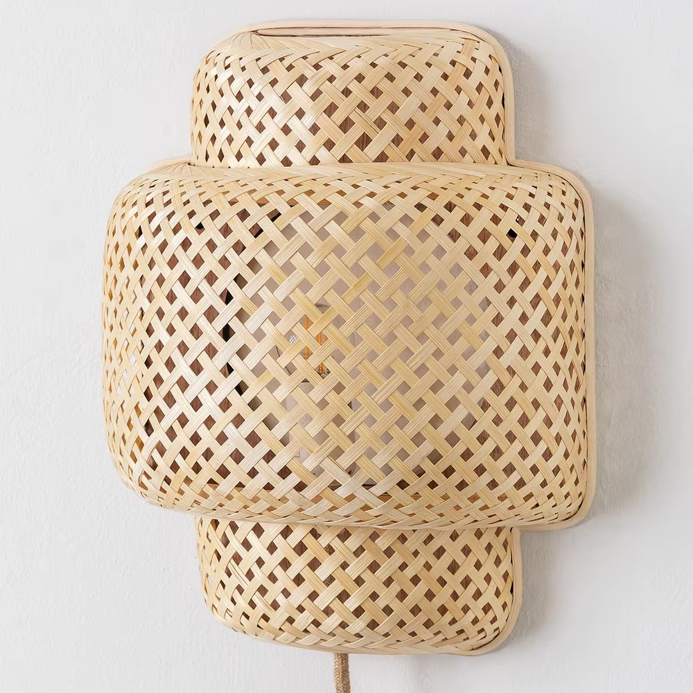 Bamboo Wall Lamps bedroom, bamboo handmade, Lamps made from handmade materials, home decoration accessories, wholesale. 1