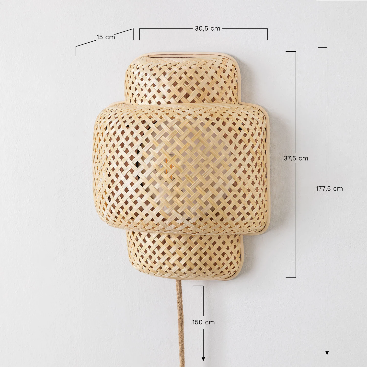 Bamboo Wall Lamps bedroom, bamboo handmade, Lamps made from handmade materials, home decoration accessories, wholesale. 2