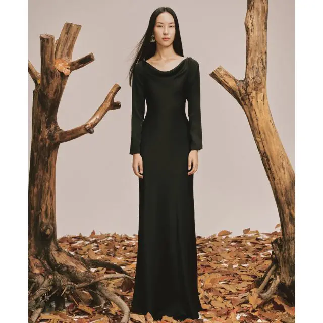 Best Price Charming Fall Collection Charm Black Dress Ladies Women Elegant Style ODM Services Made In VietNam 2