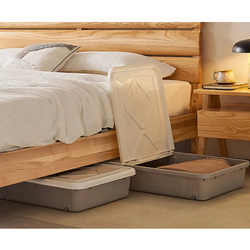 Handcrafted Solid Wood Double Bed Frames Queen & King Size with Storage Modern Design Bedroom Set by Vietnam Manufacturer 5