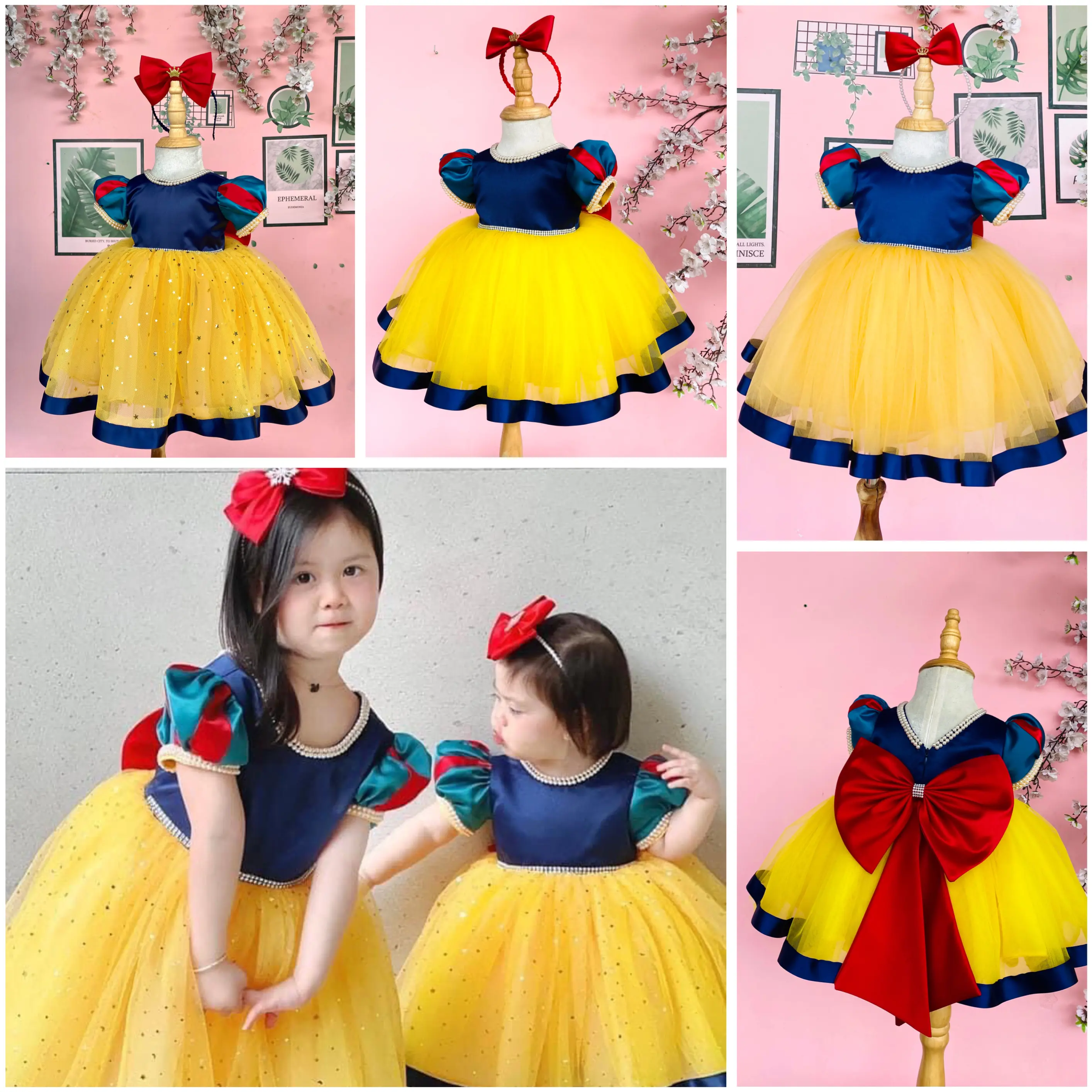 High Quality Girls Dresses Autumn-Winter Spring-Winter Summer-Beaded Princess Mesh OEM ODM Small Made Vietnam for Party Costumes 3