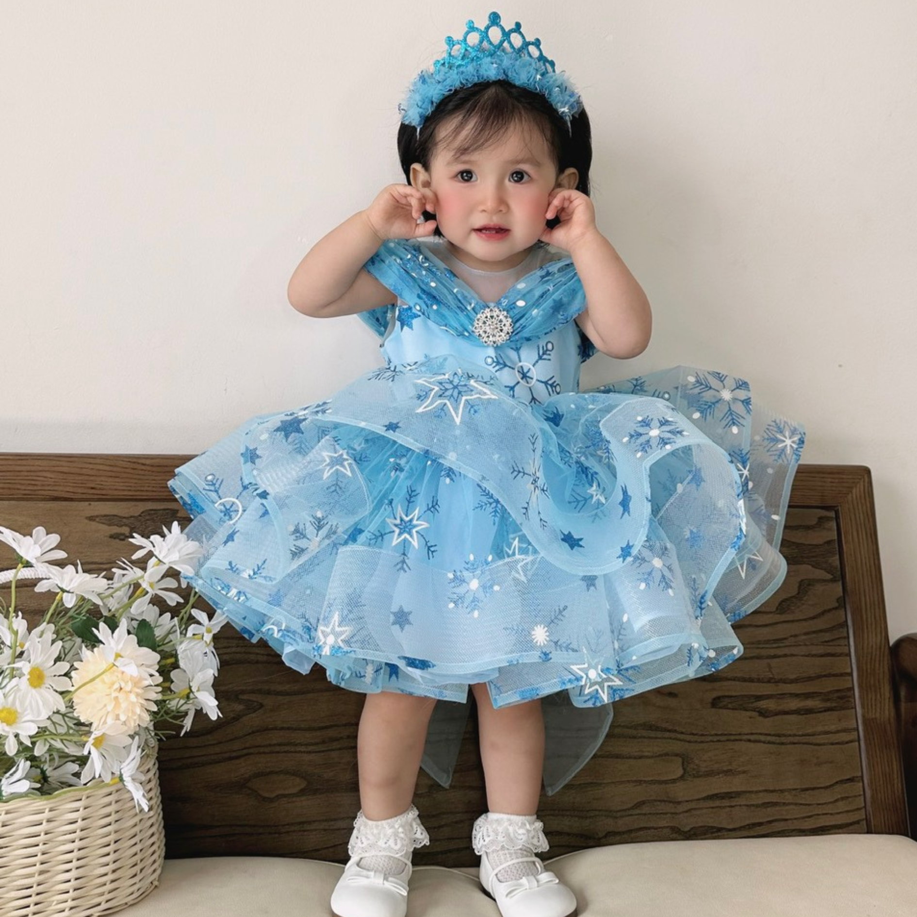 Large Size 2-Cartoon Elsa Tulle Skirt Dress High Quality Princess Party Style for Baby Girls Autumn Season OEM ODM Made Vietnam 7