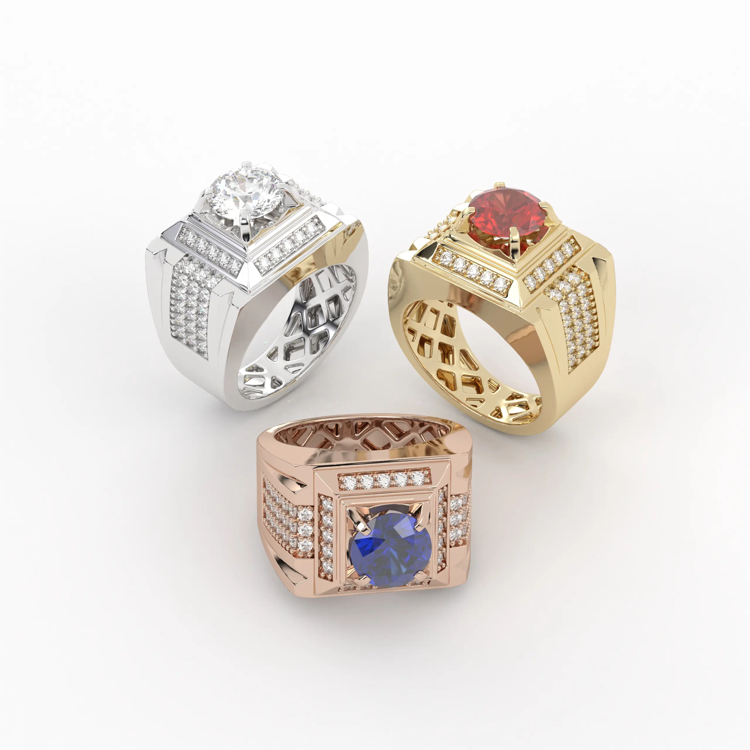 Men Fashion Luxury Silver Jewelry Ring Light Smart Rings Ruby For OEM ODM Manufacture From Vietnam Customize Diamond Fine Ring 5