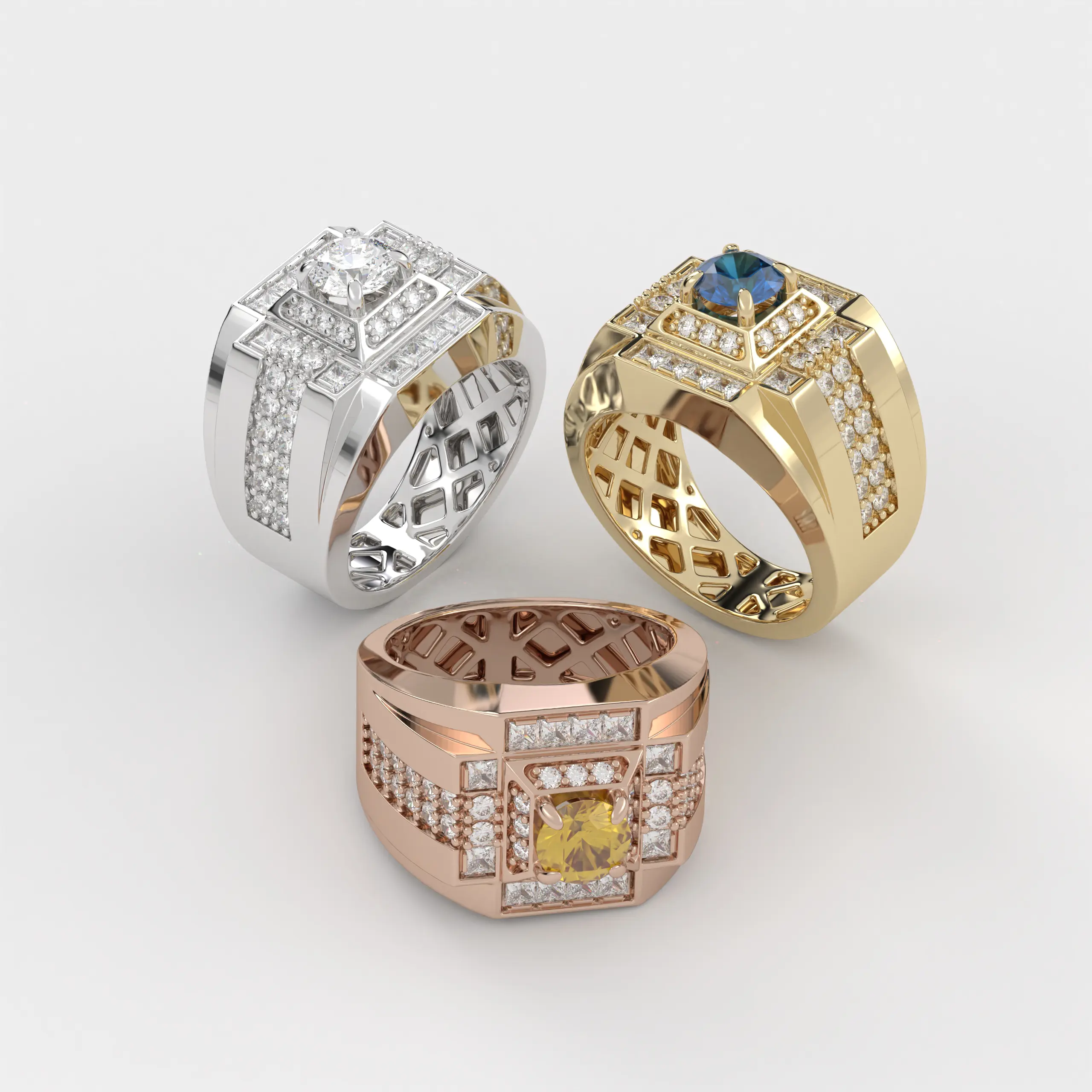 OEM ODM Fashion Luxury Silver Jewelry Ring Light Smart Rings Ruby For Men Manufacture From Vietnam Customize Diamond Fine Ring 5