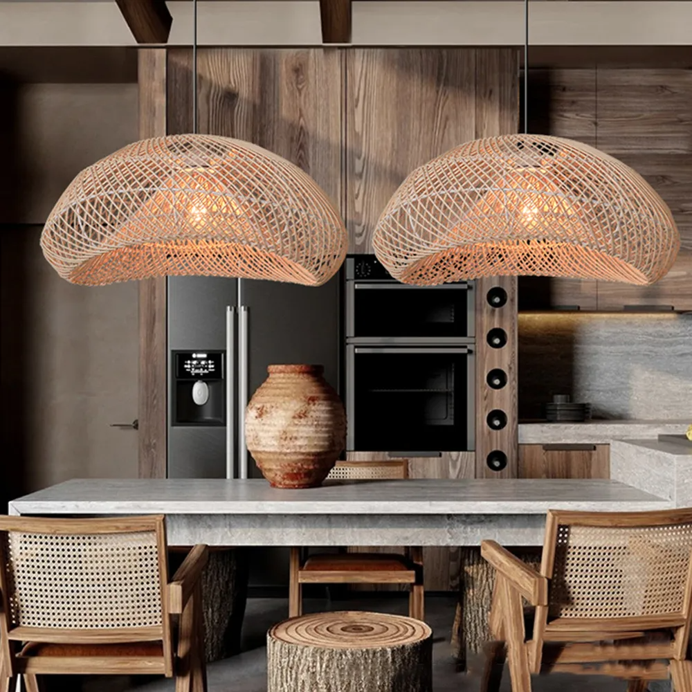 Rattan Woven Dining Room Pendant Lamp, Lamps made from handmade materials, home decoration accessories, wholesale. 3