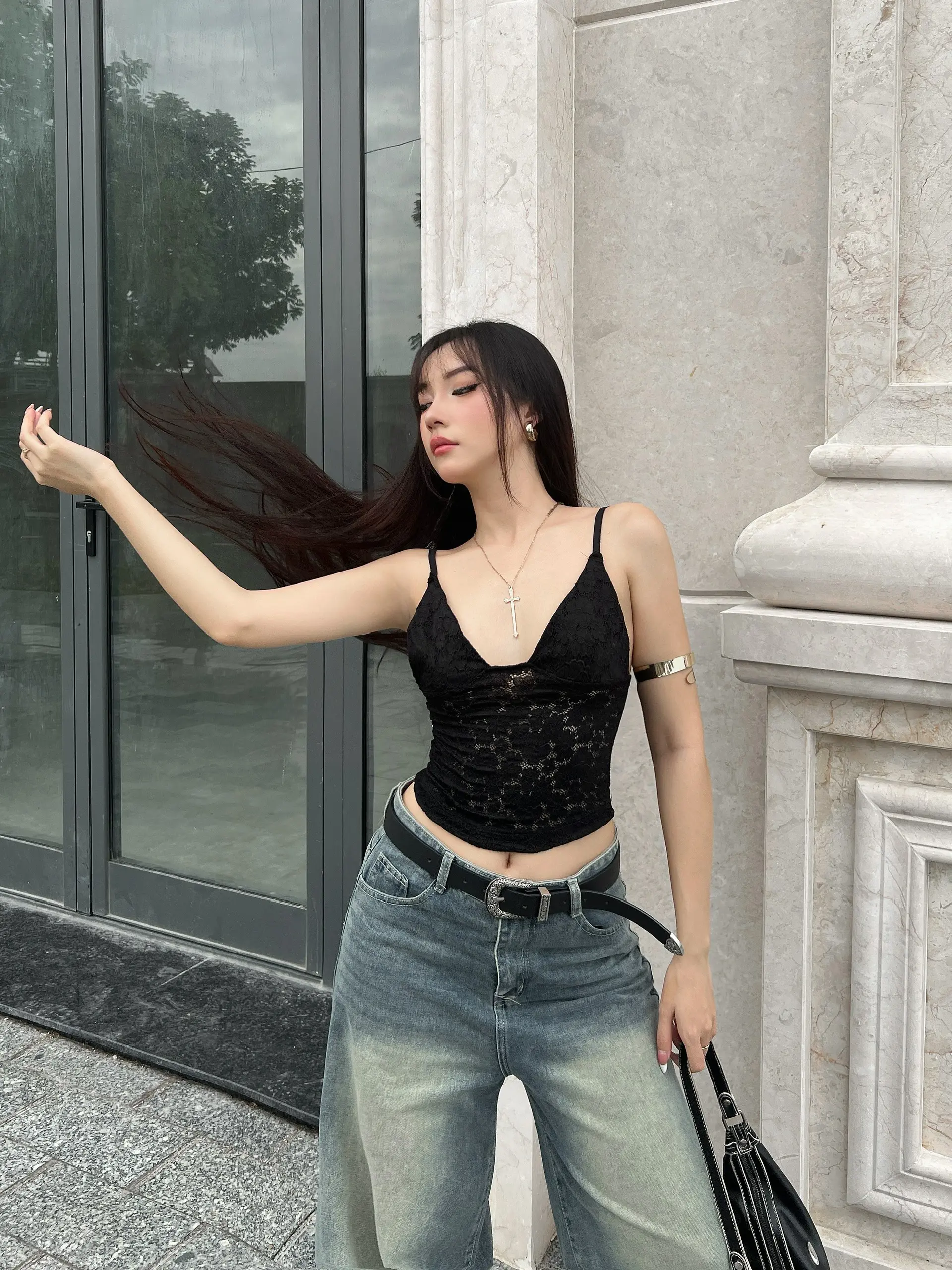 Rosa Basic Lace Spaghetti Strap Top Double-Layered Chest Women's Clothing Shirts Women's T-shirts High Quality Made In Vietnam 5