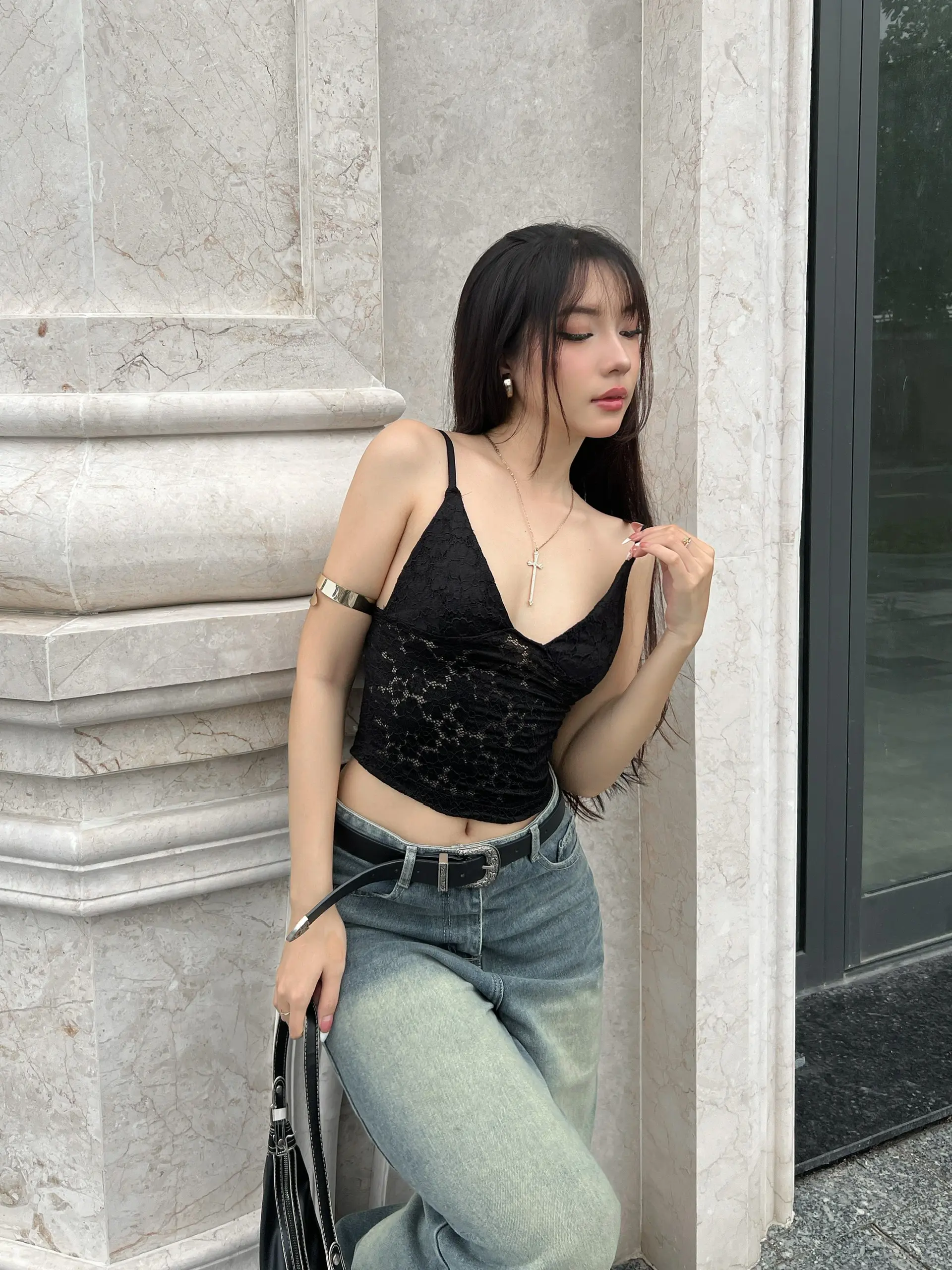 Rosa Basic Lace Spaghetti Strap Top Double-Layered Chest Women's Clothing Shirts Women's T-shirts High Quality Made In Vietnam 3