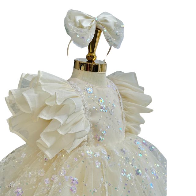 Short Dress Sequin 4-Tiered Flared Skirt Nhung Nguyen Princess Dress Baby Girl Dress OEM ODM Competitive Price Made In Vietnam 5
