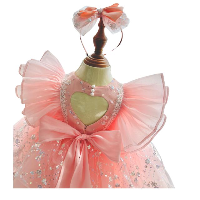 Short Dress Sequin 4-Tiered Flared Skirt Nhung Nguyen Princess Dress Baby Girl Dress OEM ODM Competitive Price Made In Vietnam 4
