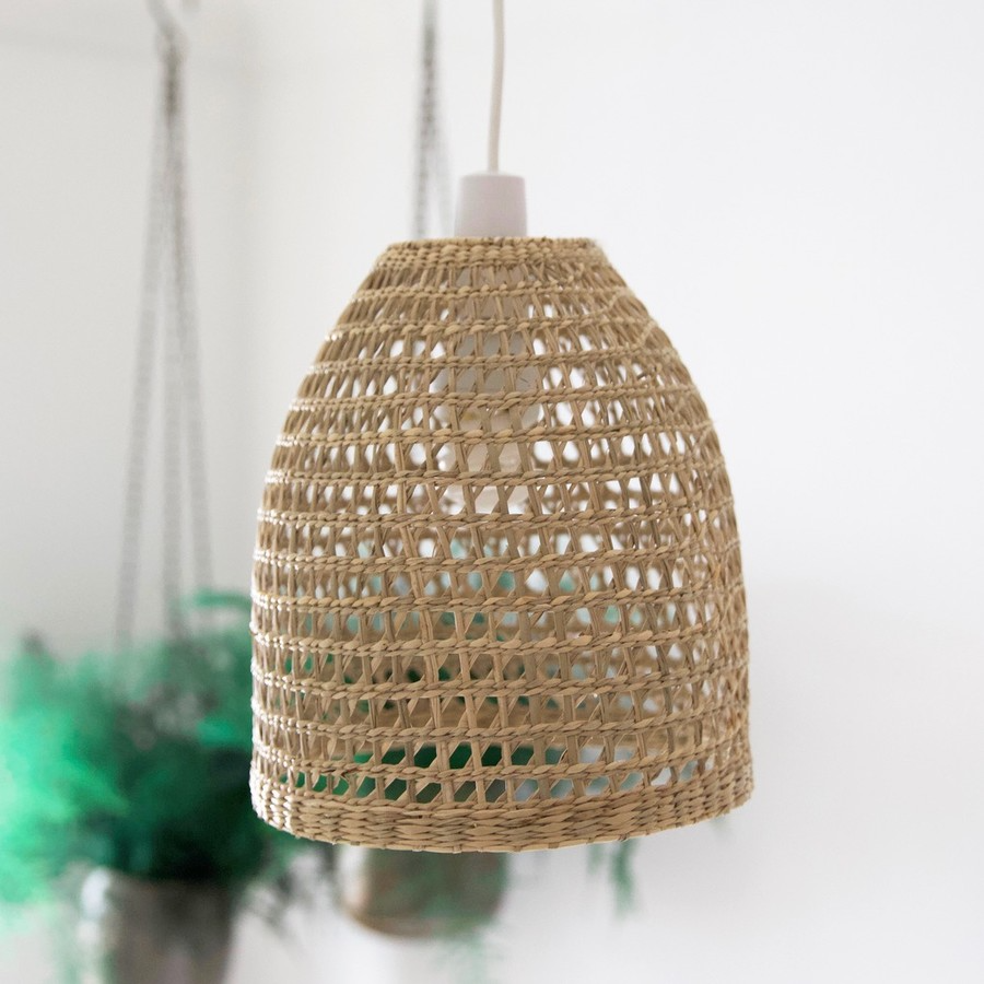 Woven Seagrass Lampshade, Lamps made from handmade materials, home decoration accessories, wholesale. 3