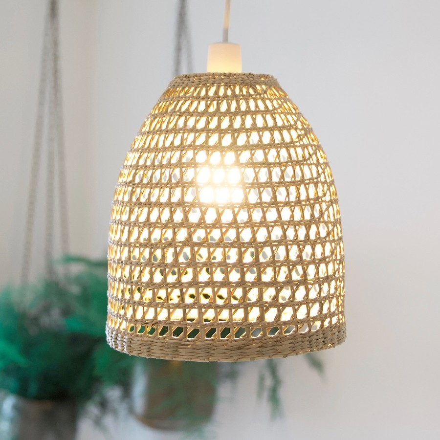 Woven Seagrass Lampshade, Lamps made from handmade materials, home decoration accessories, wholesale. 2