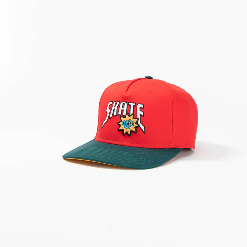 Wholesale 5-Panel Curved Brim High Quality Red Color Adjustable Medium Profile 65% Cotton and 35% Polyester Fabric Baseball Cap 3