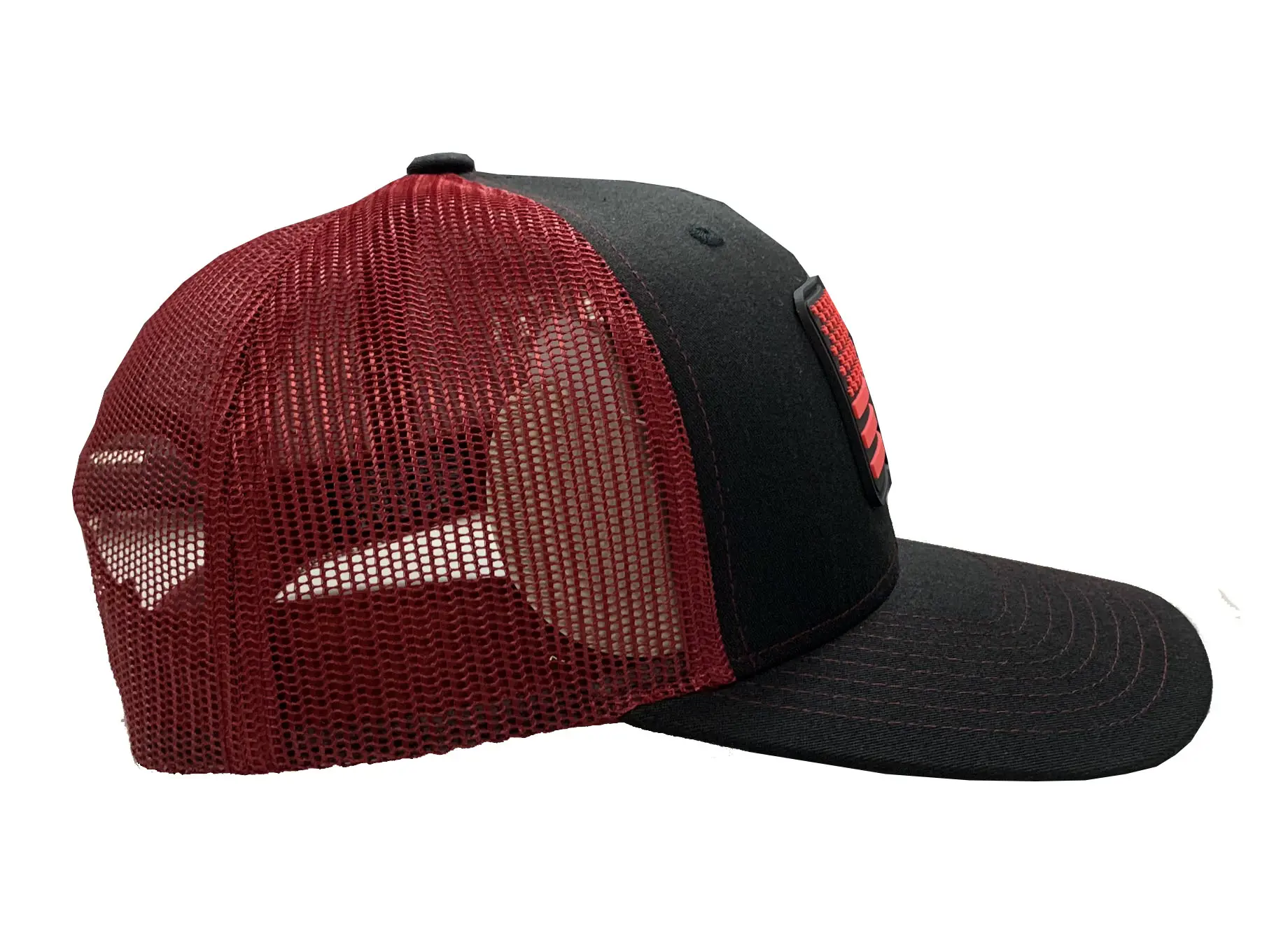 Wholesale Snapback Caps 6-panel Rubber Logo High Quality Mix Black/Red Color Trucker Hat for Men in Vietnam Factory 4
