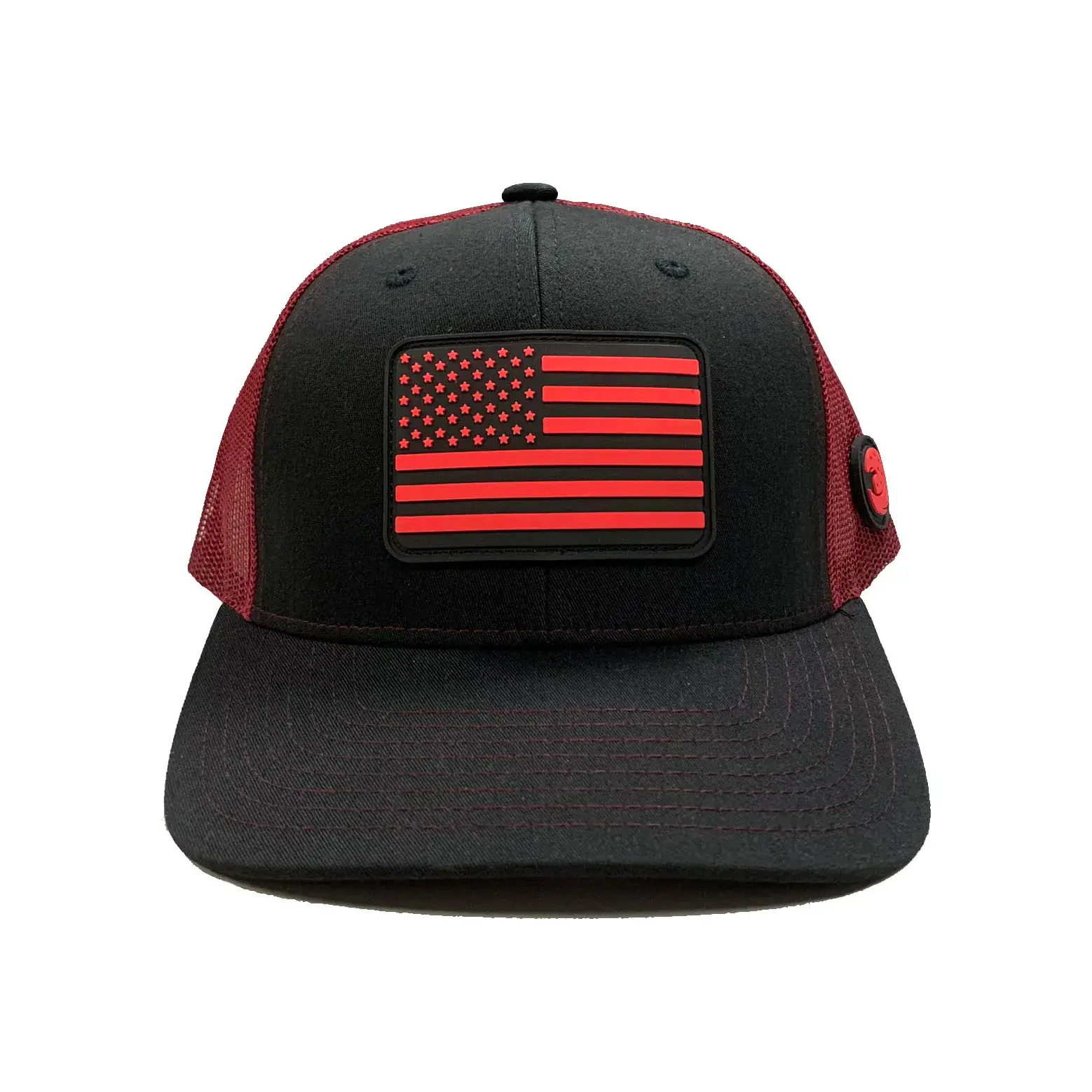 Wholesale Snapback Caps 6-panel Rubber Logo High Quality Mix Black/Red Color Trucker Hat for Men in Vietnam Factory