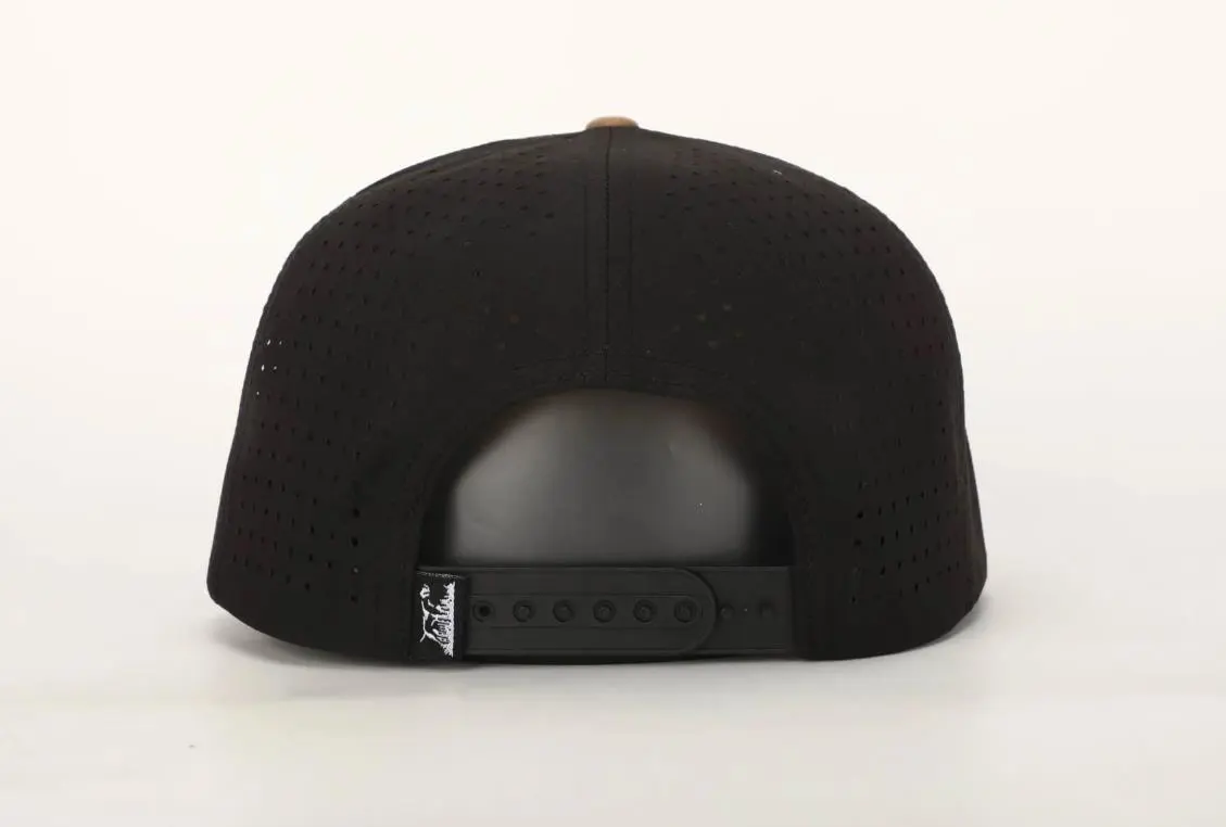 Wholesale Waxed Blank Caps Laser Cut High Quality Vietnam Brand Snapback Cap Embroidery Leather Patch Hat 4