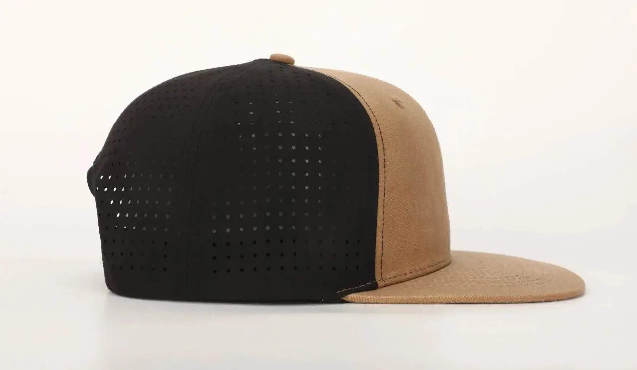 Wholesale Waxed Blank Caps Laser Cut High Quality Vietnam Brand Snapback Cap Embroidery Leather Patch Hat 5