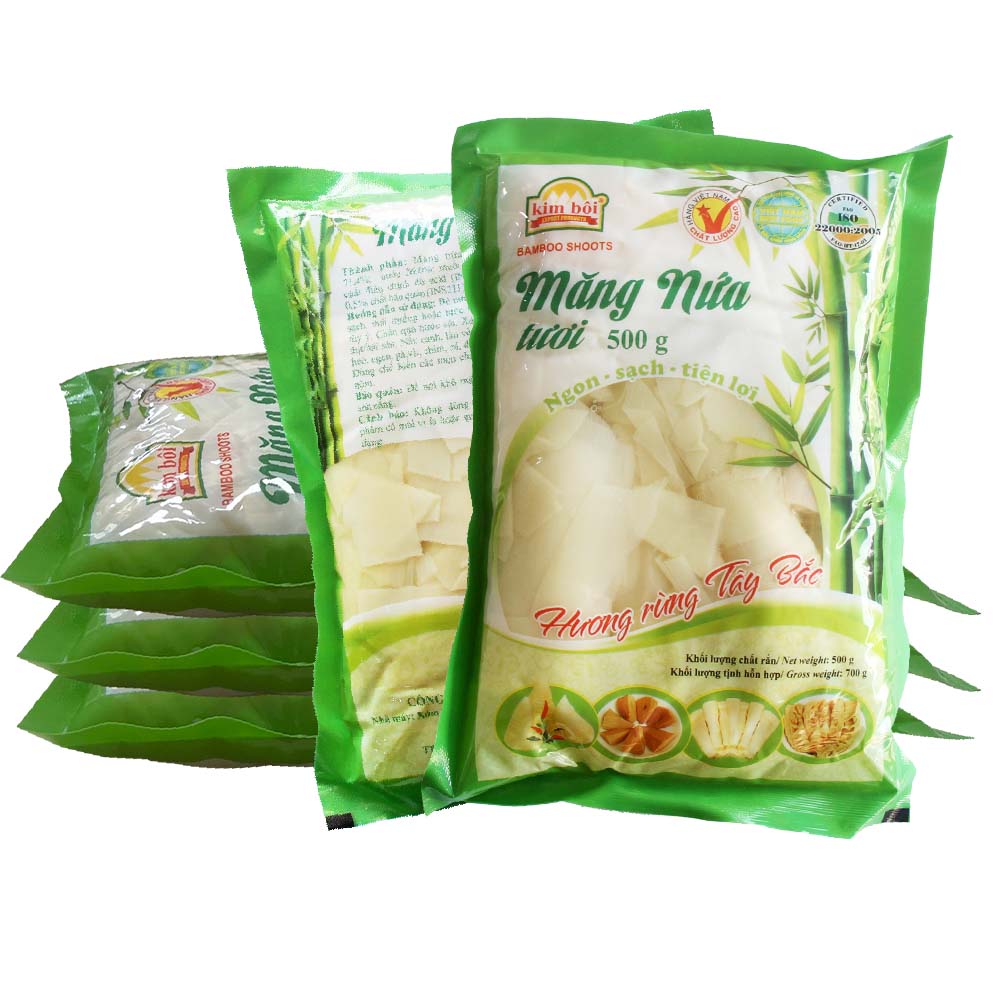 Fresh Nua Bamboo Shoots In Packet Pale Yellow Color Mildly Sweet Taste 24 Months Packaging Vacuum Pack 0.5 kg In Weight