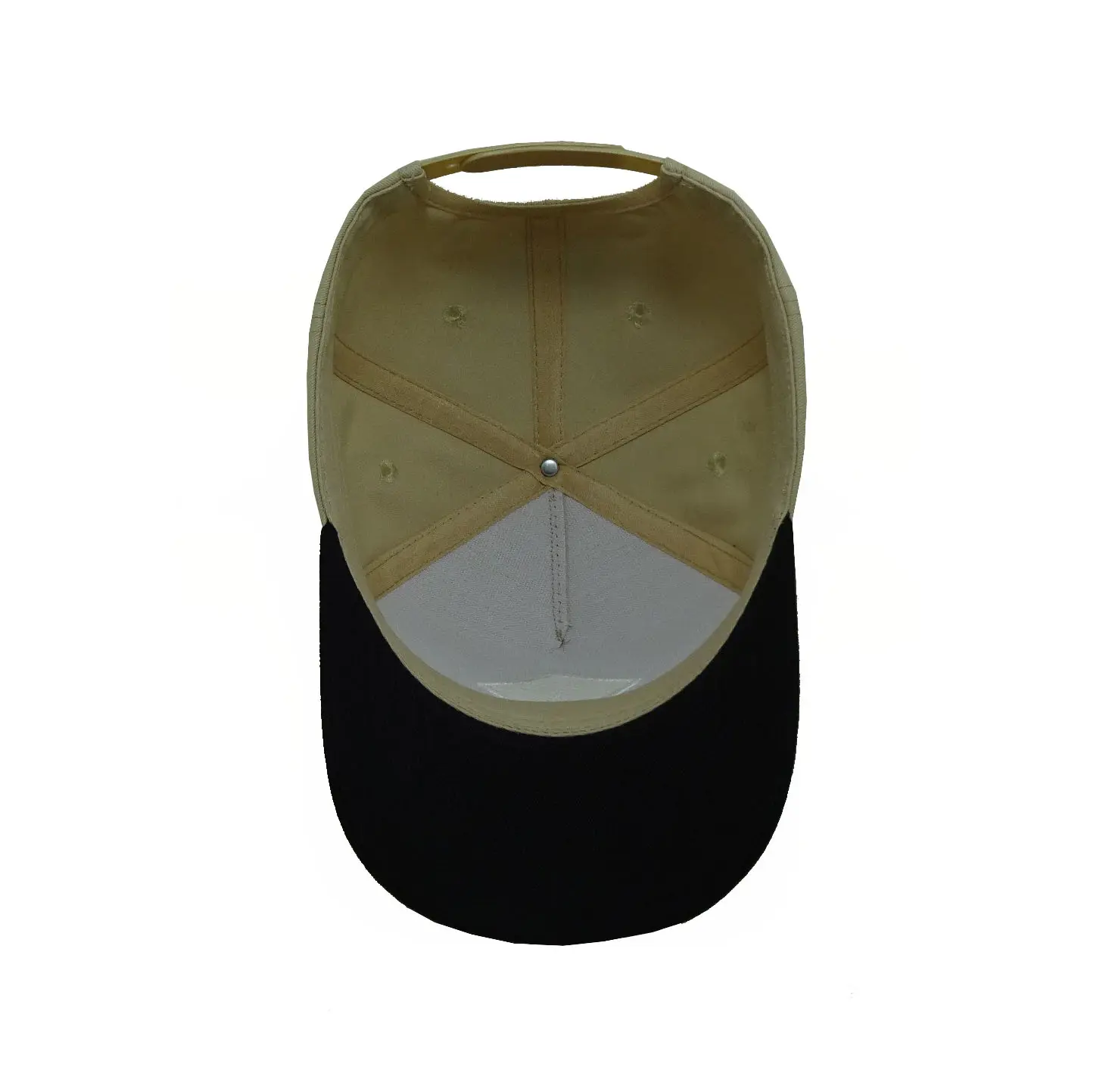 100% Cotton Color Beige Black Color 5 Panel Custom Logo Baseball Cap Woven Patch Logo Outdoor Travel Golf Shade Baseball Cap 5