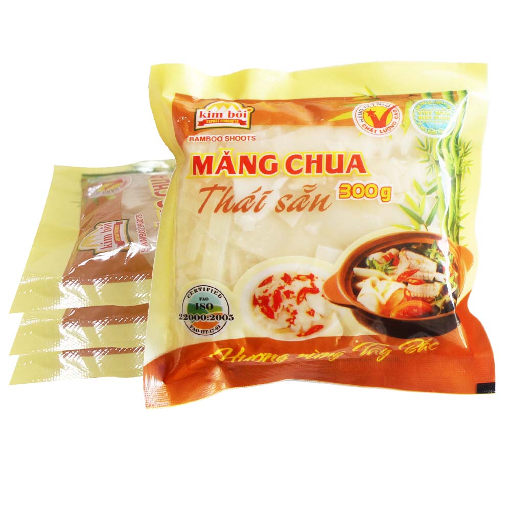 Vietnamese Sweet And Sour Taste Sliced Pickled Bamboo Shoots In Packet Pale Color Natural Fermentation 24 Months 1