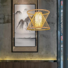 Bamboo Lampshade, Lamps made from handmade materials, home decoration accessories, wholesale. 6