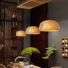 Bamboo Woven Lantern Lampshade Ceiling Light, Lamps made from handmade materials, home decoration accessories, wholesale. 5
