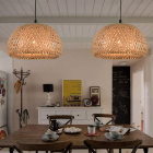Bamboo Woven Lantern Lampshade Ceiling Light, Lamps made from handmade materials, home decoration accessories, wholesale. 4
